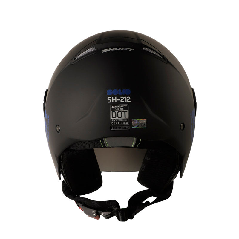 CASCO SHAFT SH-212 SOLID MATE NEGRO AZUL VISOR IRIDIUM AZUL