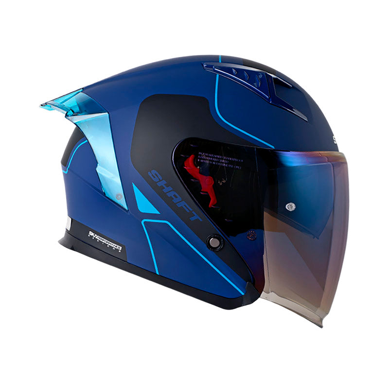 CASCO SHAFT SH-226SP FINE LINE AZUL OSCURO VISOR IRIDIUM