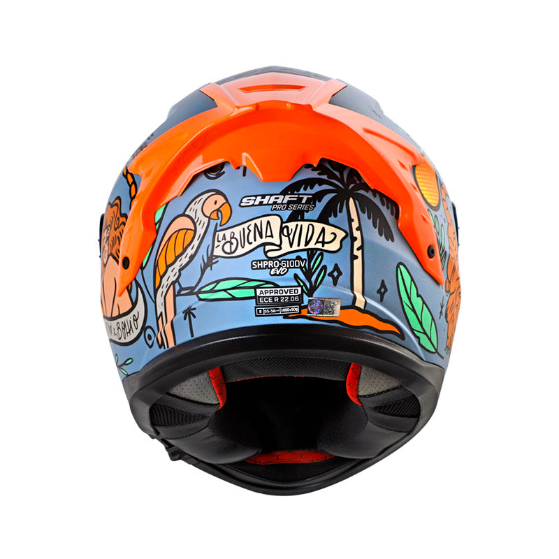 CASCO SHAFT SH-610DV PRO LA BUENA VIDA MATE AZUL VERDE