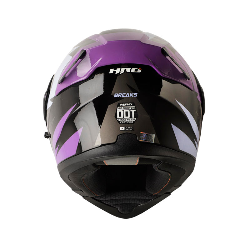 CASCO HRO HRO-3400DV BREAKS NEGRO MORADO VISOR IRIDIUM