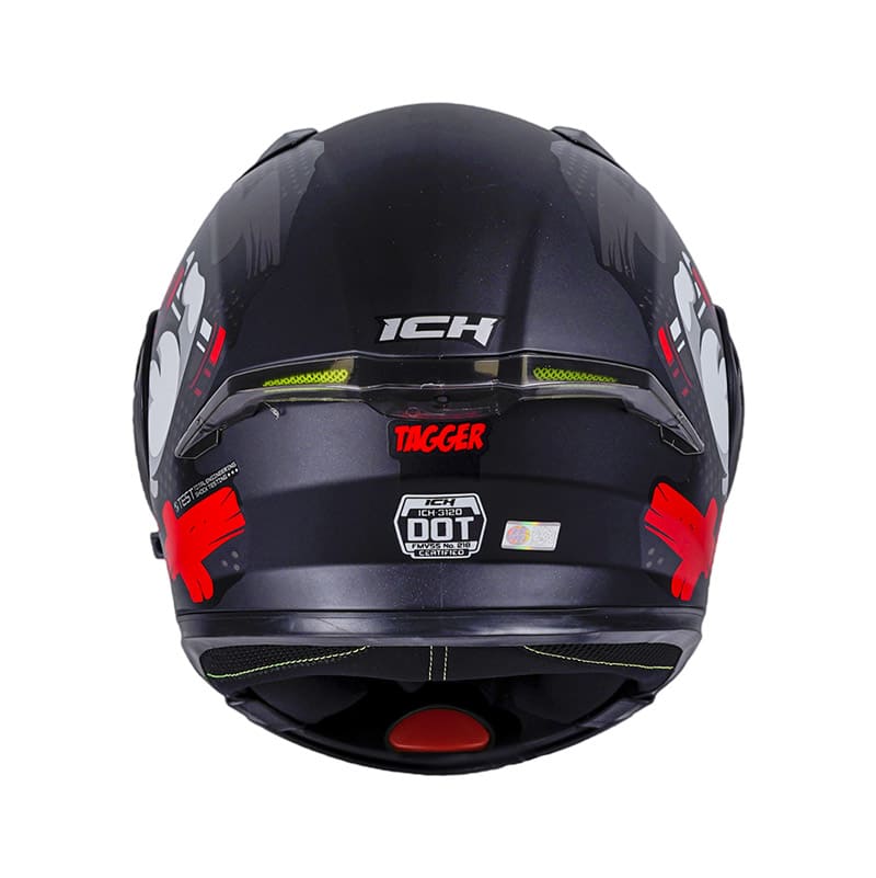 CASCO ICH ICH-3120DV TAGGER MATE NEGRO ROJO VISOR HUMO