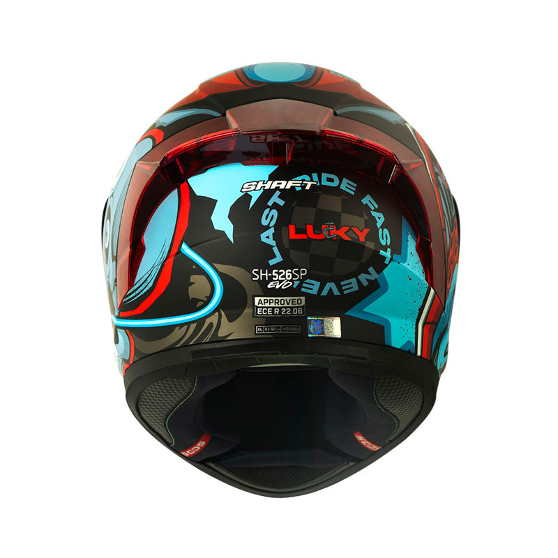 CASCO SHAFT SH-526SP EVO LUCKY MATE NEGRO ROJO VISOR IRIDIUM
