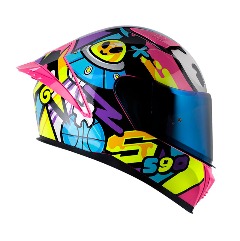 CASCO SHAFT SH-590SR RANDOME FUCSIA NEON AZUL IRIDIUM