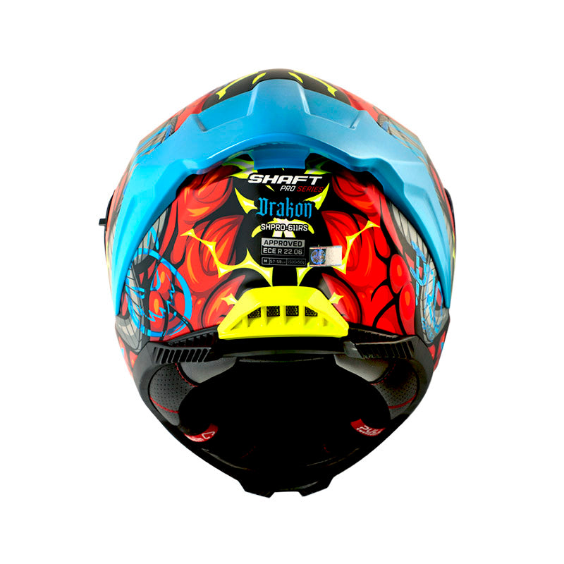 CASCO SHAFT SH-611RS PRO DRAKON MATE ROJO AZUL VISOR IRIDIUM