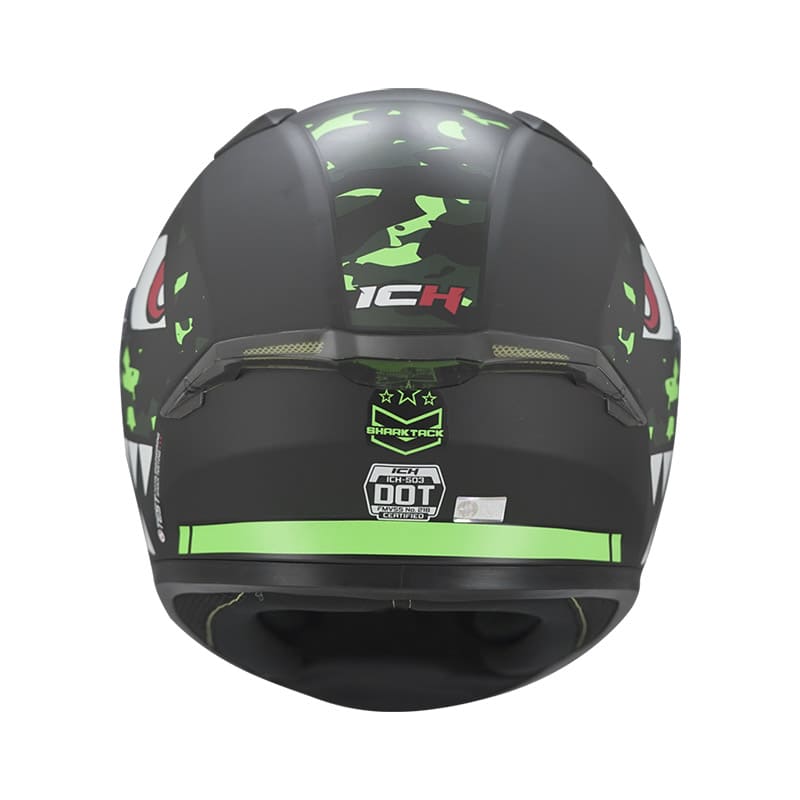 CASCO ICH ICH-503SP SHARK TACK MATE NEGRO VERDE NEON