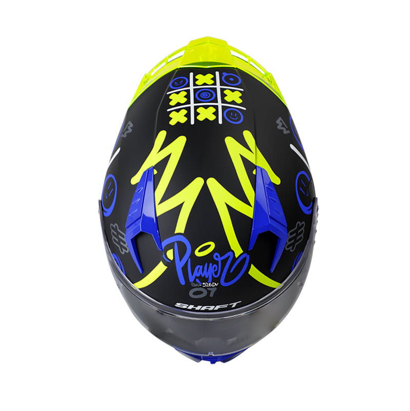 CASCO SHAFT SH-526SP TRIQUI EVO MATE NEGRO AZUL AM