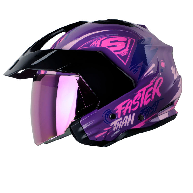 CASCO SHAFT SH-227 TRIAL SAME MORADO FUCSIA VISOR IRIDIUM