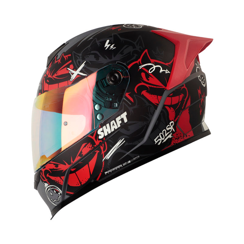 CASCO SHAFT SH-502SP DEVIL MATE GRIS OSCURO ROJO – American Motos