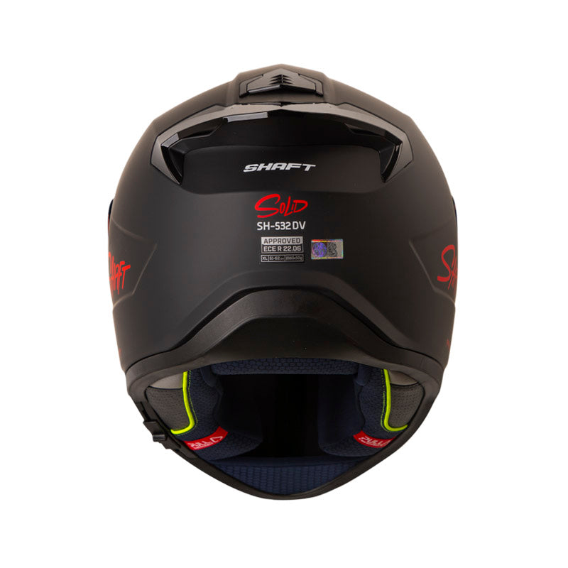 CASCO SHAFT SH-532DV SOLID MATE NEGRO ROJO VISOR IRIDIUM