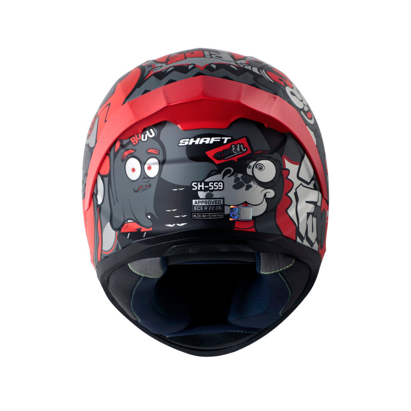 CASCO SHAFT SH-559 DIMON MATE GRIS OSCURO ROJO VISOR IRIDIUM