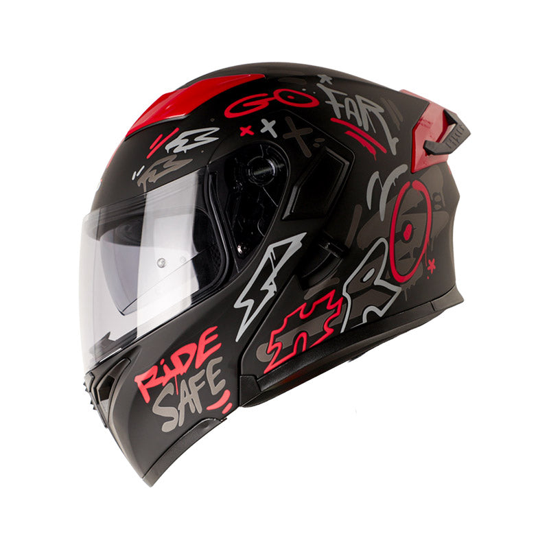 CASCO HRO HRO-3400DV EVO DESTROY MATE NEGRO ROJO VISOR IRIDIUM