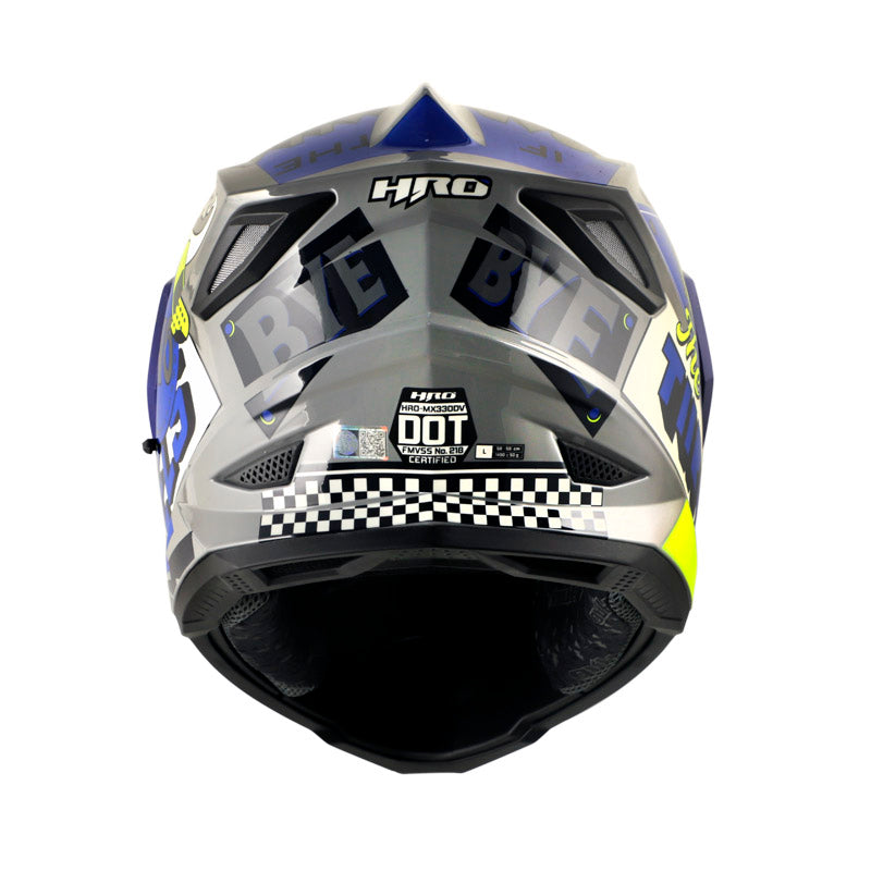CASCO HRO HRO-MX330DV BYE BYE GRIS AZUL VISOR IRIDIUM AZUL
