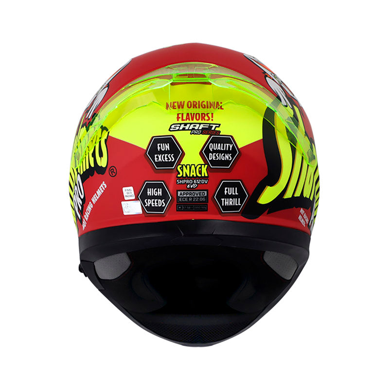 CASCO SHAFT SH-612DV PRO SNACK MATE ROJO AMARILLO NEON
