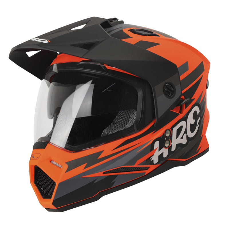 CASCO HRO HRO-MX330DV RUDE MATE NARANJA NEON GRIS