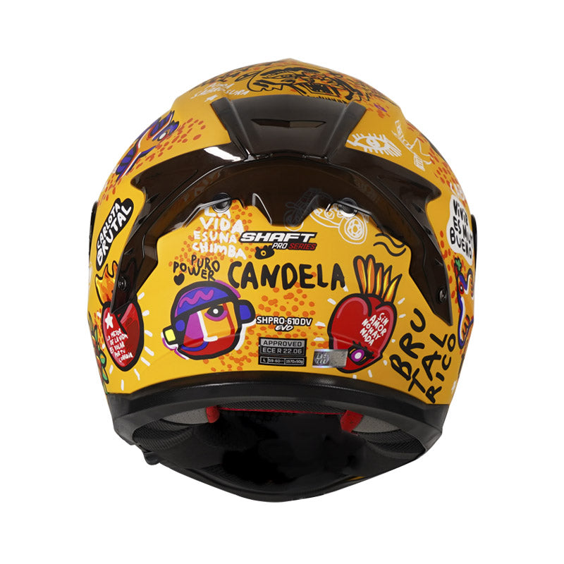 CASCO SHAFT SH-610DV PRO CANDELA AMARILLO NARANJA VISOR HUMO