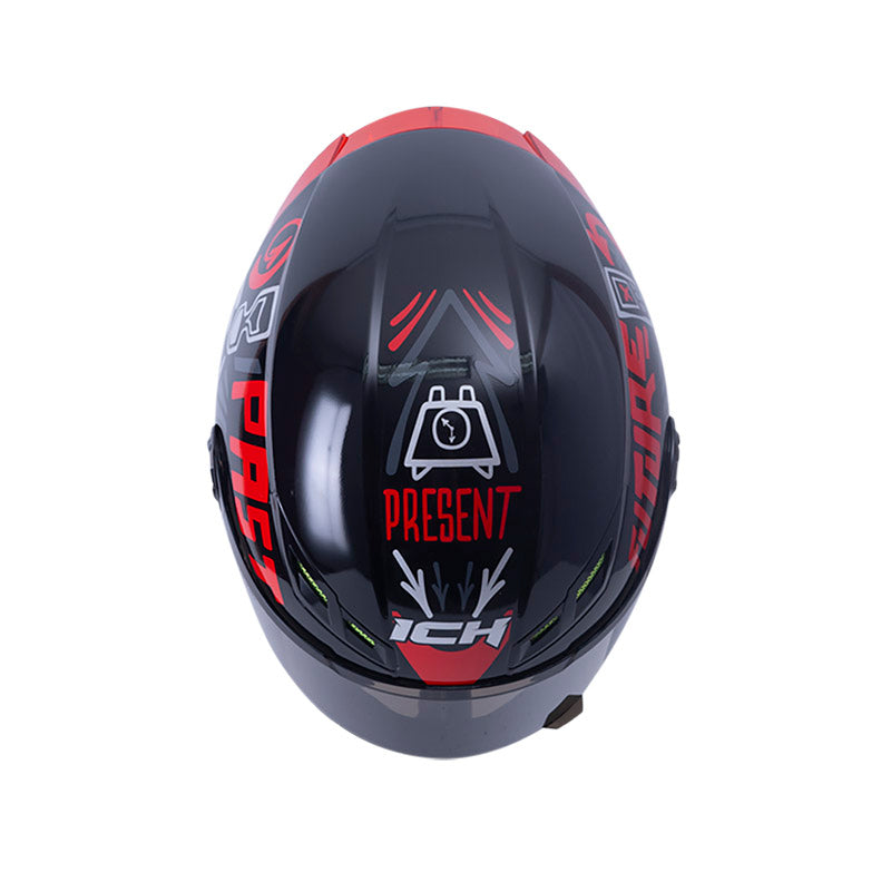 CASCO ICH ICH-501SP TIME TRAVEL NEGRO ROJO VISOR HUMO