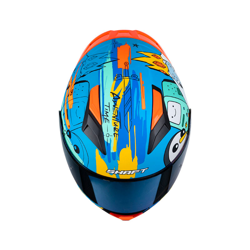 CASCO SHAFT SH-582SP ADVENTURE TIME AZUL AMARILLO HUMO