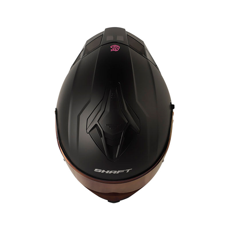 CASCO SHAFT SH-598GTR SOLID MATE NEGRO FUCSIA VISOR MORADO