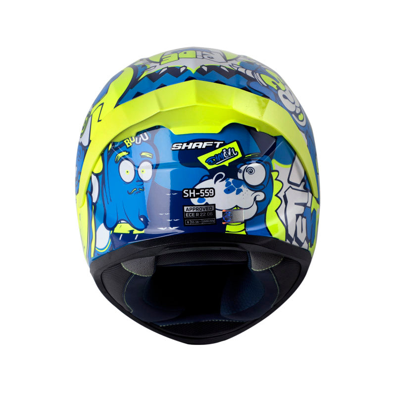 CASCO SHAFT SH-559 DIMON AZUL AMARILLO NEON VISOR IRIDIUM
