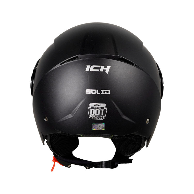 CASCO ICH ICH-102 SOLID MATE NEGRO SILVER VISOR HUMO