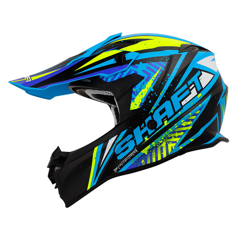 Casco Shaft Mx 30 CASCO SHAFT SH-MX30 SPUR MATE AZUL AMARILLO NEON