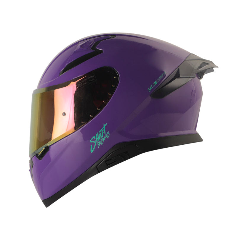 CASCO SHAFT SH-612DV PRO SOLID MATE MORADO TURQUESA VISOR IRIDIUM