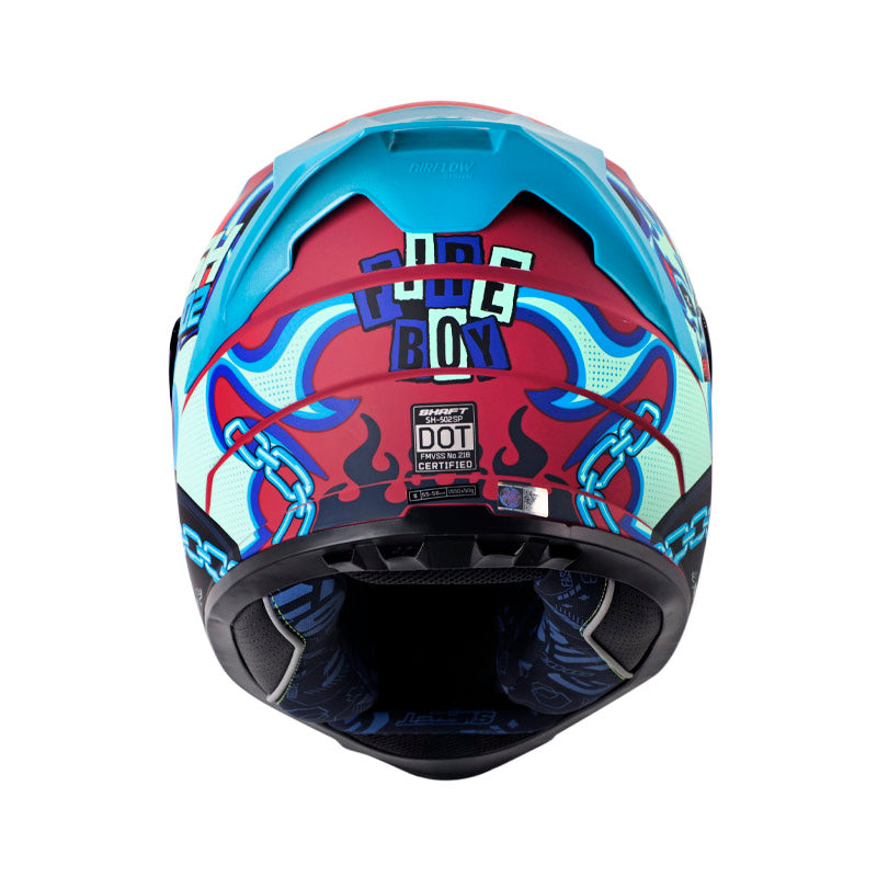 CASCO SHAFT SH-502SP FIRE BOY MATE ROJO OSCURO AZUL IRIDIUM