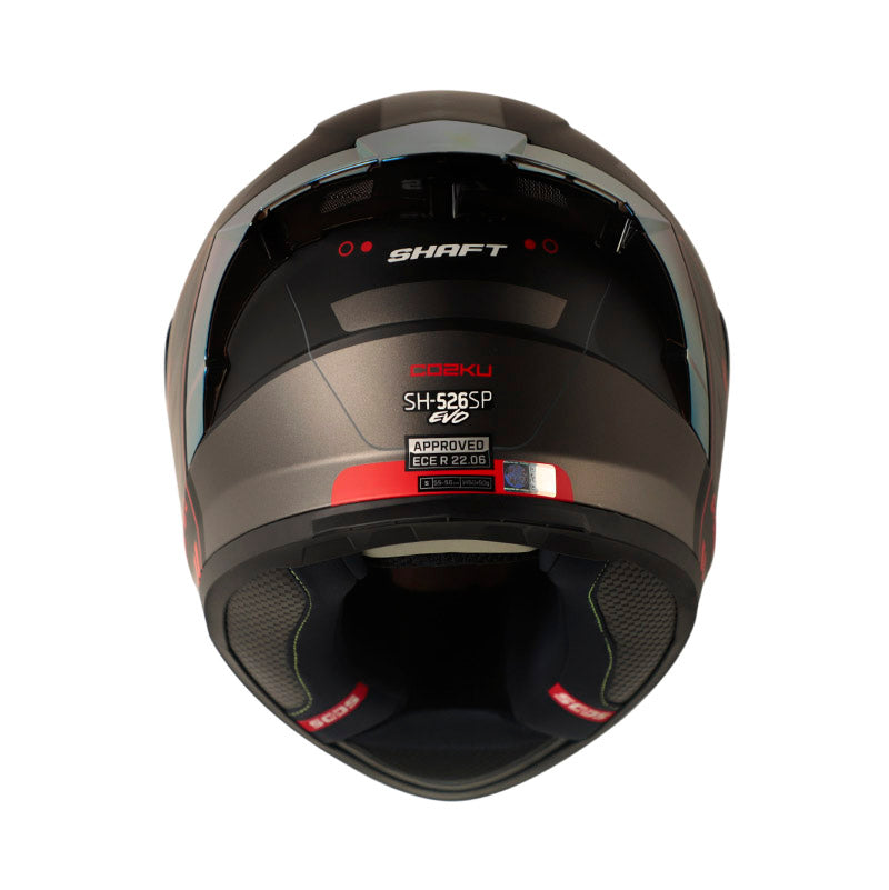 CASCO SHAFT SH-526SP COZKU MATE NEGRO ROJO VISOR IRIDIUM