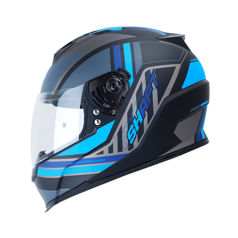 CASCO SHAFT SH-502 POLOYI MATE NEGRO AZUL – American Motos Colombia