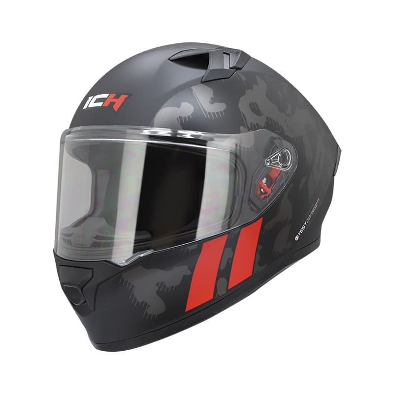 CASCO ICH ICH-503SP COMMANDO MATE NEGRO ROJO