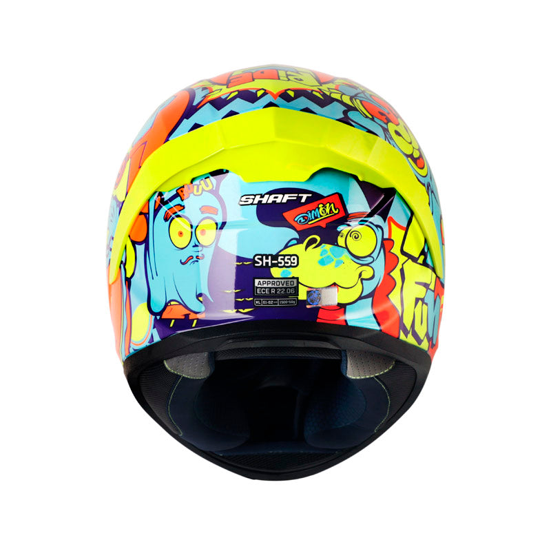 CASCO SHAFT SH-559 DIMON AZUL CLARO NARANAJA NEON IRIDIUM