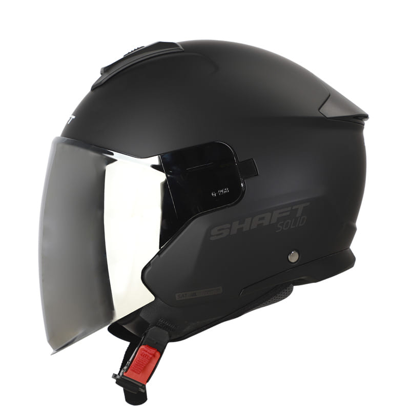 CASCO SHAFT SH-230 SOLID MATE NEGRO VISOR PLATA