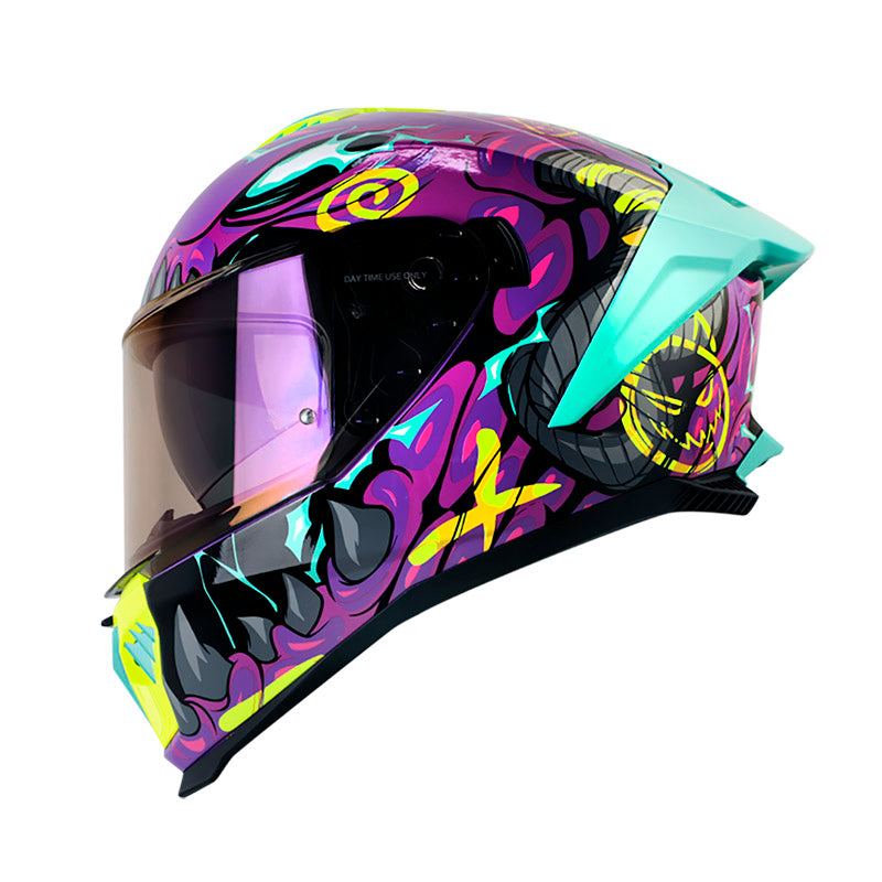 CASCO SHAFT SH-611RS PRO DRAKON MORADO AMARILLO NEON IRIDIUM