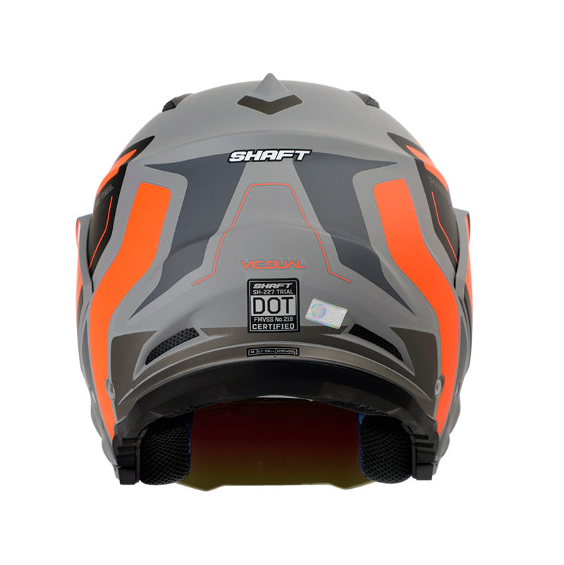 CASCO SHAFT SH-227 TRIAL VIC.DUAL MATE GRIS NARANJA NEON