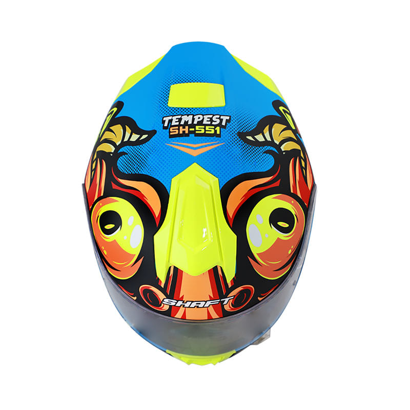CASCO SHAFT SH-551 TEMPEST MATE AZUL AMARILLO NEON