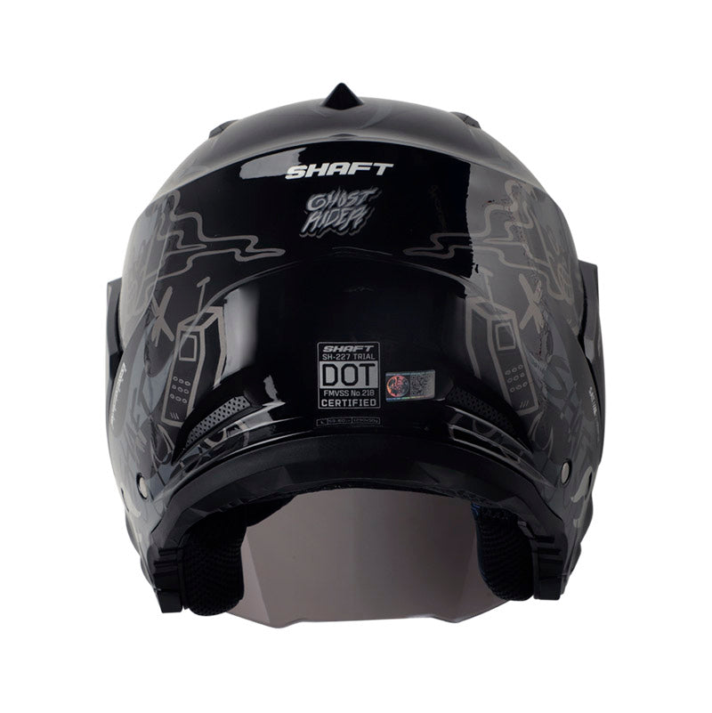 CASCO SHAFT SH-227 TRIAL GHOST RIDER NEGRO GRIS VISOR