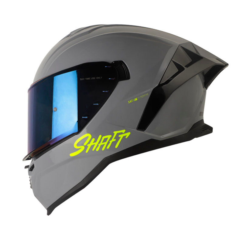 CASCO SHAFT SH-598GTR SOLID GRIS AMARILLO NEON VISOR AZUL
