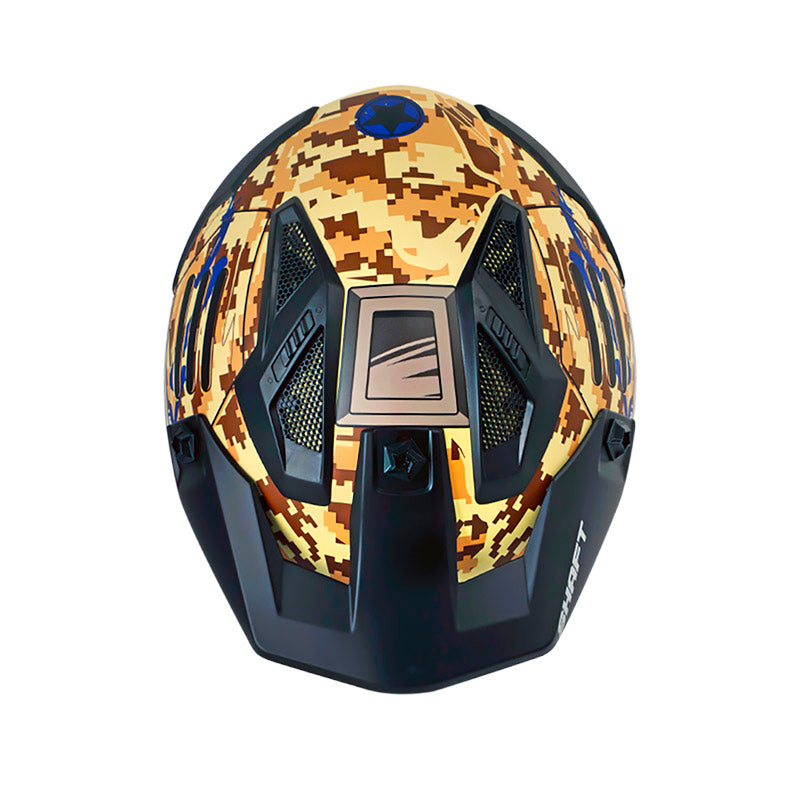 CASCO SHAFT SH-225 PILOT TOP MATE ARENA AZUL NAVY VISOR HUMO