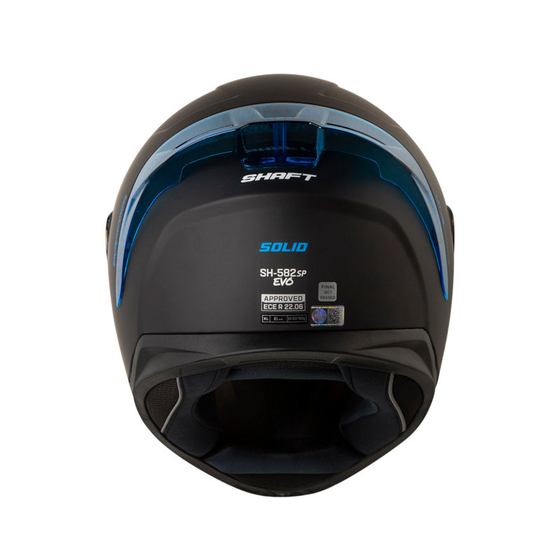 CASCO SHAFT SH-582SP EVO SOLID MATE NEGRO AZUL VISOR IRIDIUM
