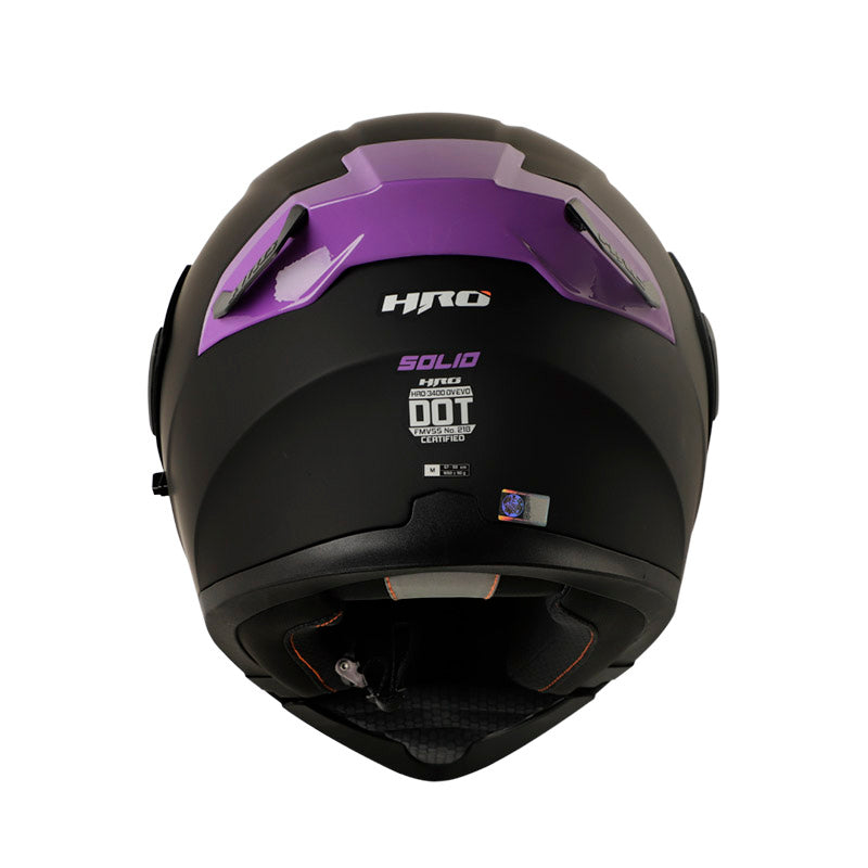 CASCO HRO HRO-3400DV SOLID MATE NEGRO MORADO VISOR IRIDIUM