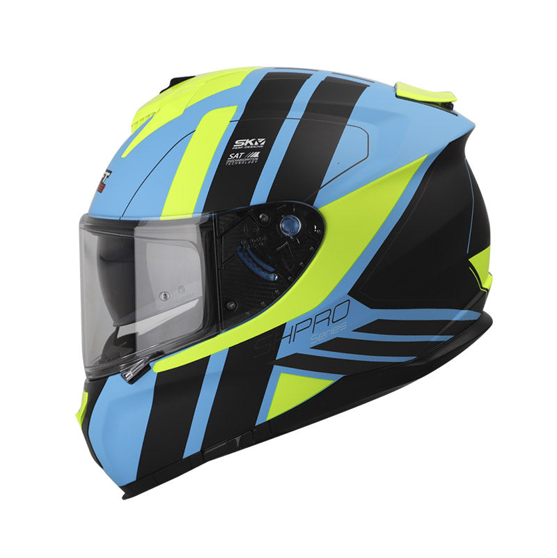 CASCO SHAFT SH-610DV PRO QUASI MATE AZUL AMARILLO NEON