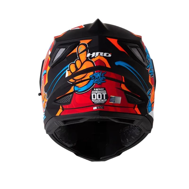 CASCO HRO HRO-MX330DV STAY WILD MATE ROJO AZUL VISOR IRIDIUM