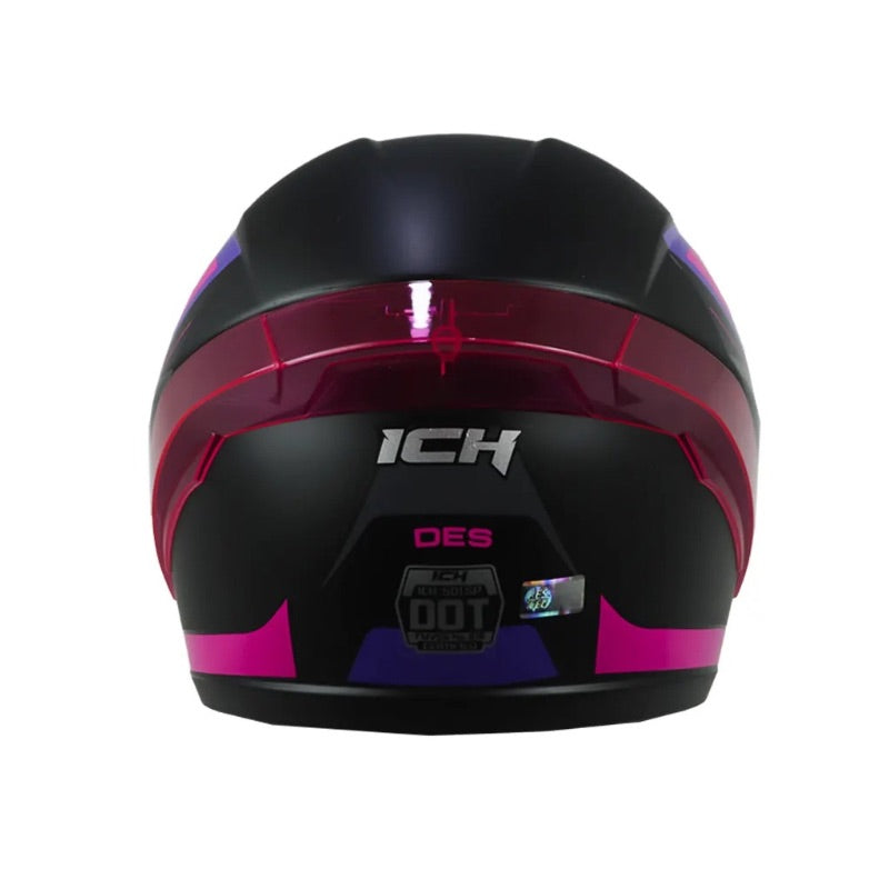 CASCO ICH-501SP DES NEGRO FUCSIA VISOR HUMO