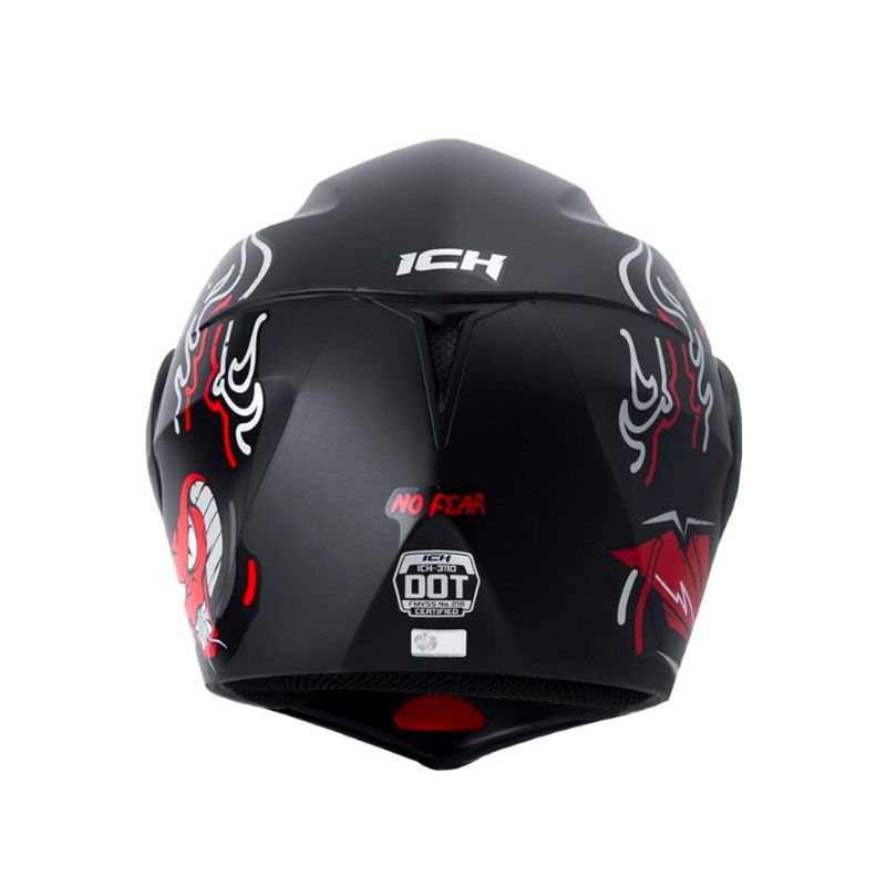 CASCO ICH ICH-3110DV NO FEAR MATE NEGRO ROJO VISOR AZUL