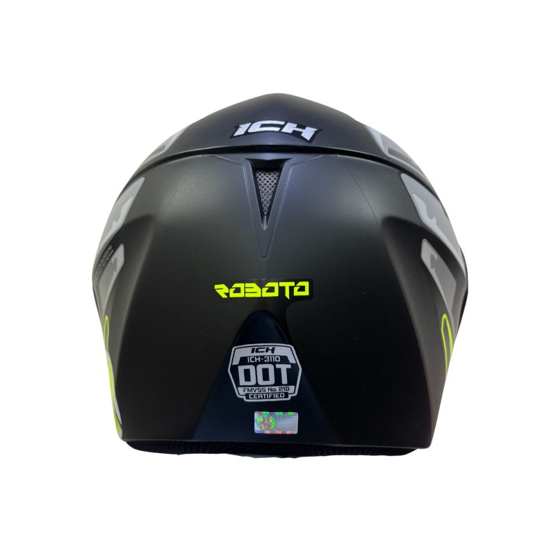 CASCO ICH ICH-3110DV ROBOTO MATE NEGRO AMARILLO NEON HUMO