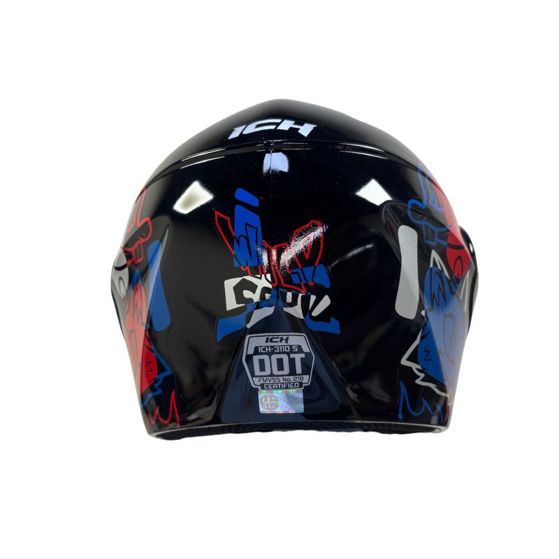 CASCO ICH ICH-3110S WILD SOUL NEGRO ROJO