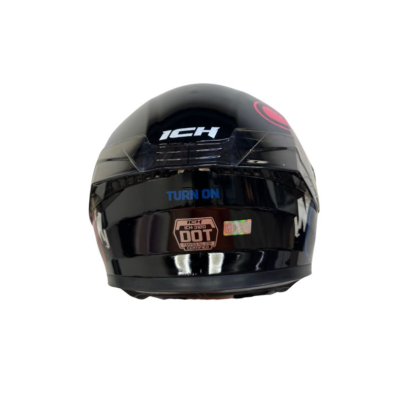 CASCO ICH ICH-3120DV TURN ON NEGRO AZUL NAVI VISOR HUMO
