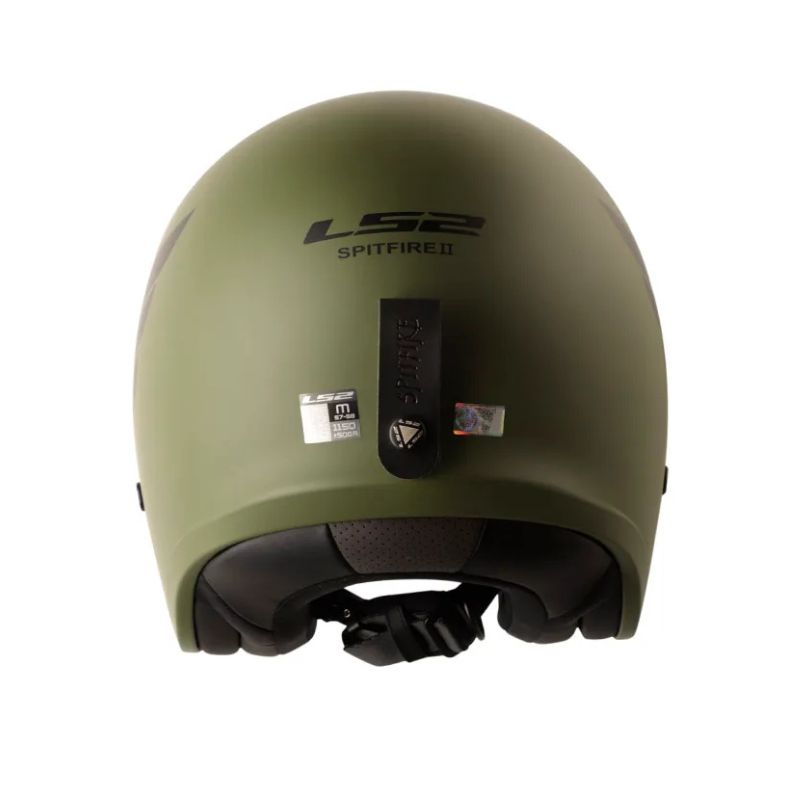 CASCO LS2 OF599 SPITFIRE II RETRO MATE VERDE MILITAR VISOR HUMO