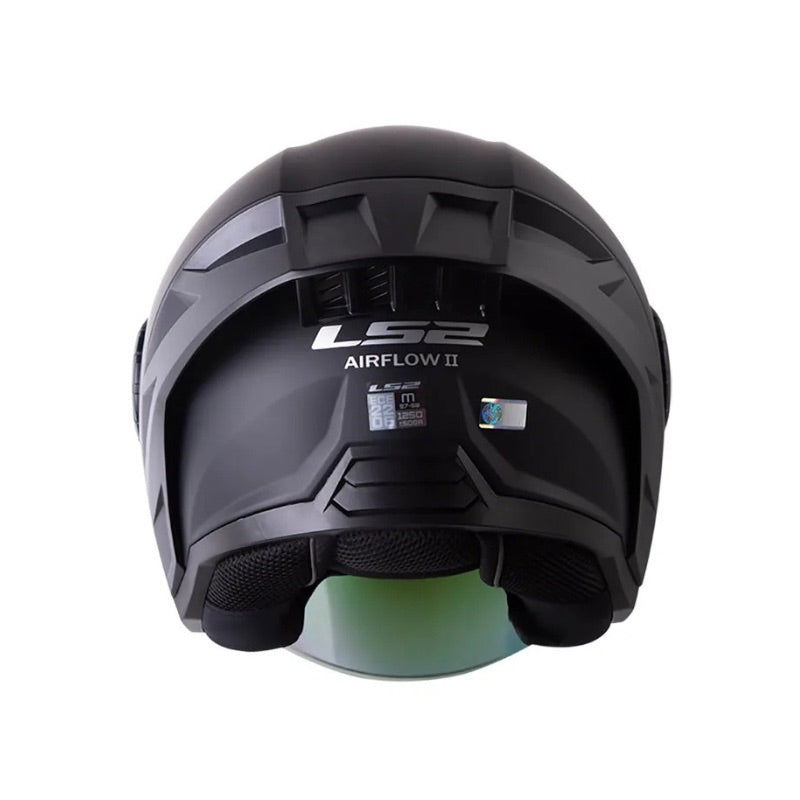 CASCO LS2 OF616 SOLID MATE NEGRO VISOR IRIDIUM MORADO