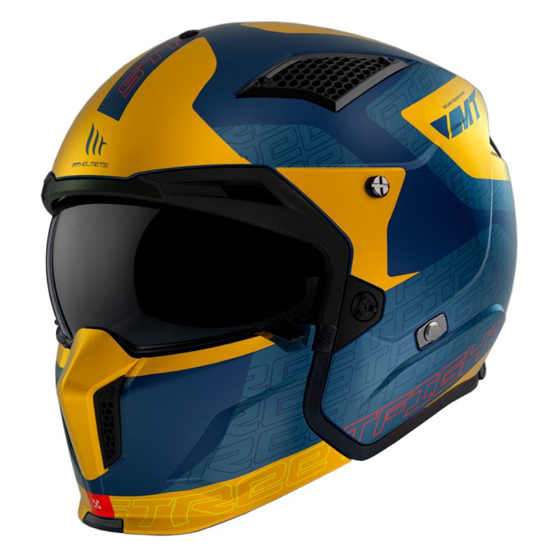 CASCO MT STREETFIGHTER SV S TOTEM MATE AMARILLO AZUL